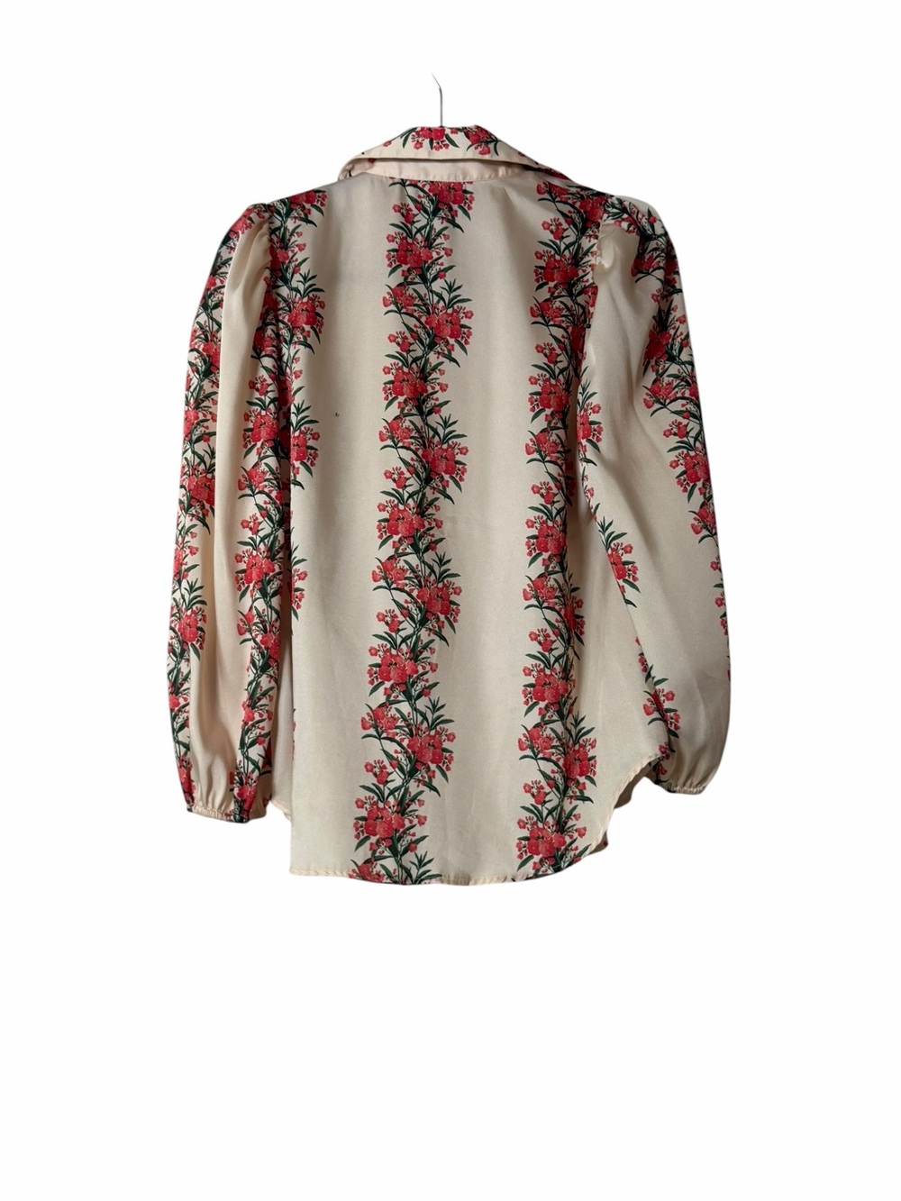 Tuckernuck Floral Button Front Blouse Cream Pink Green Size Small - Picture 4 of 5
